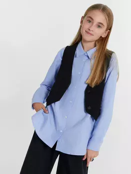 Рубашка для девочек нежно-голубая
