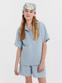 Рубашка для девочки голубая