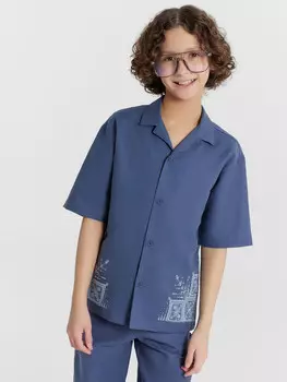 Рубашка для мальчиков синяя