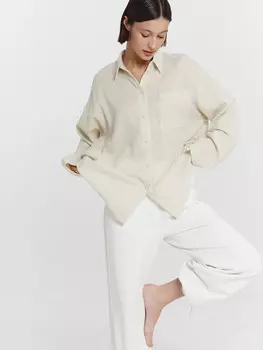 Рубашка домашняя женская кремовая