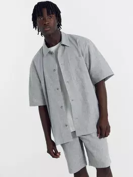 Рубашка мужская серая с коротким рукавом