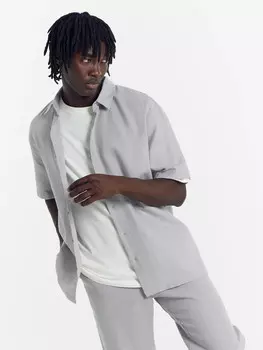 Рубашка мужская светло-серая