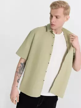 Рубашка мужская зеленая