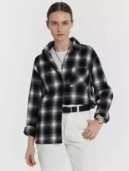 Рубашка женская черная в клетку