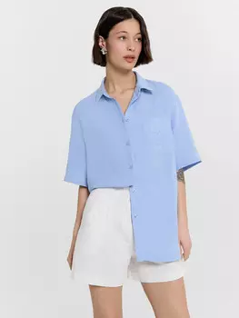 Рубашка женская голубая
