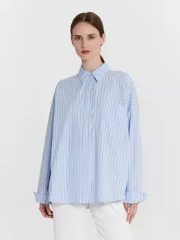 Рубашка женская голубая в полоску