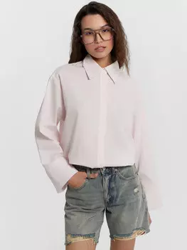 Рубашка женская розовая в полоску