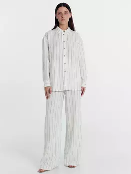 Рубашка женская светло-молочная в полоску