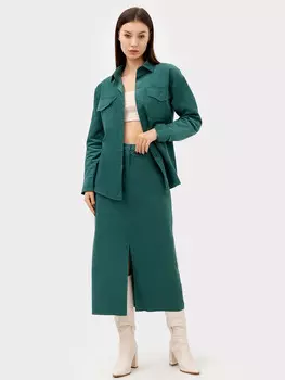 Рубашка женская в пыльно-изумрудном цвете