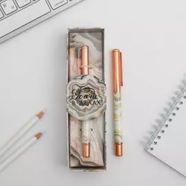 Ручка шариковая, синяя паста, 1.0 мм, металл