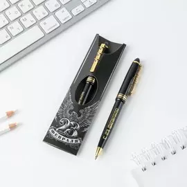 Ручка шариковая, синяя паста, пластик