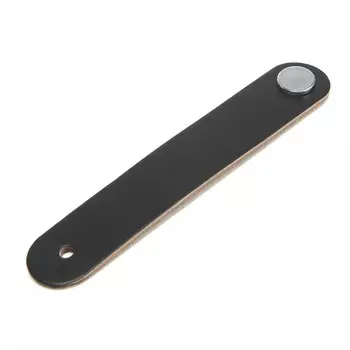 Ручка-кнопка cappio, черная, кожаная