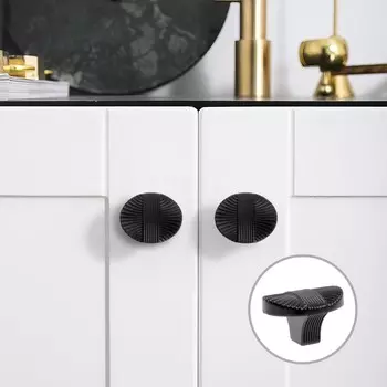 Ручка-кнопка cappio, цинк, d=35 мм, цвет черный