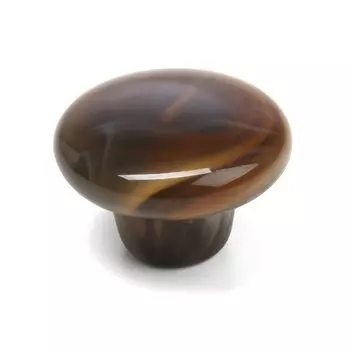 Ручка-кнопка cappio, d=33 мм, акрил, цвет коричневый