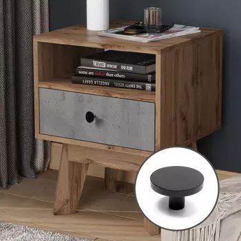 Ручка-кнопка cappio, d=33 мм, h=20 мм, латунь, цвет черный