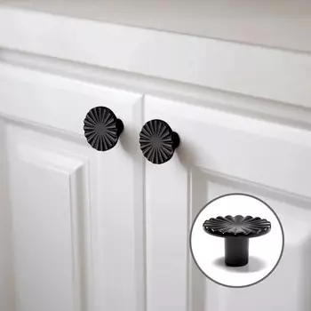 Ручка-кнопка cappio, d=36 мм, цвет черный, 8 шт.