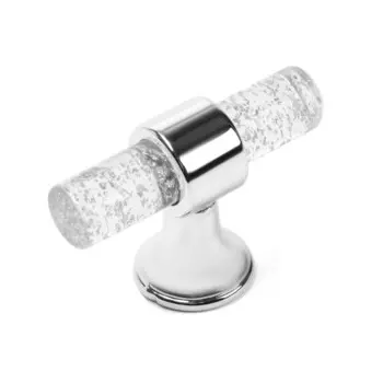 Ручка-кнопка cappio pk106, d=12 мм, пластик, цвет прозрачный/хром