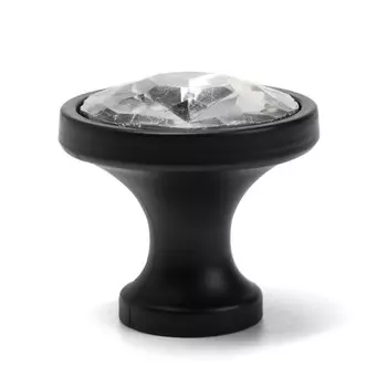 Ручка-кнопка cappio pk112, d=30 мм, пластик, цвет черный