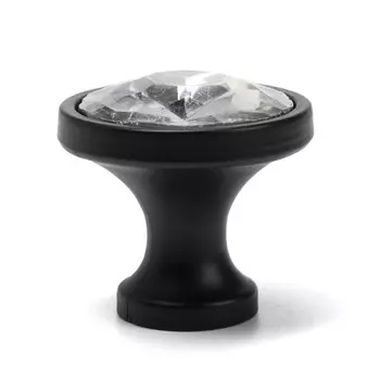 Ручка-кнопка cappio pk112, d=30 мм, пластик, цвет черный, 8 шт.