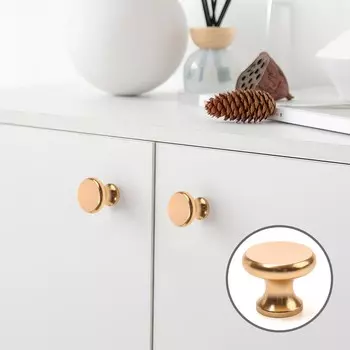 Ручка кнопка cappio pk320, d=24 мм, цвет золото