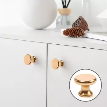 Ручка-кнопка cappio pk320, d=24 мм, цвет золото, 8 шт.