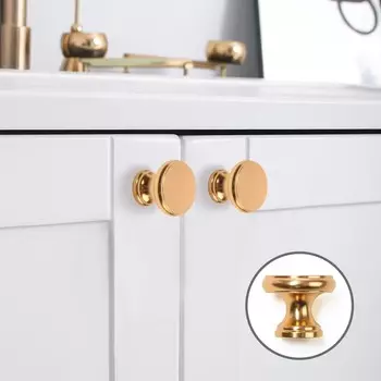 Ручка-кнопка cappio pk321, d=24 мм, цвет золото, 8 шт.