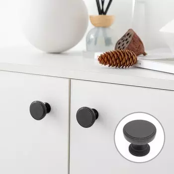 Ручка кнопка cappio pk322, d= 30 мм, цвет черный