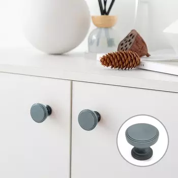 Ручка-кнопка cappio pk322, d=30 мм, цвет графит, 8 шт.