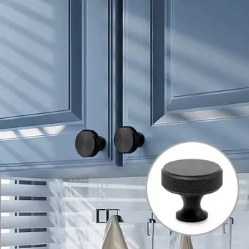 Ручка-кнопка cappio pk323, d=30 мм, цвет черный, 8 шт.