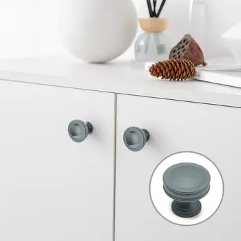 Ручка-кнопка cappio pk324, d=30 мм, цвет графит, 8 шт.