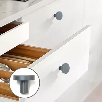 Ручка-кнопка cappio pk325, d=30 мм, цвет графит, 8 шт.