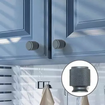 Ручка-кнопка cappio pk327, d=20 мм, цвет графит, 8 шт.