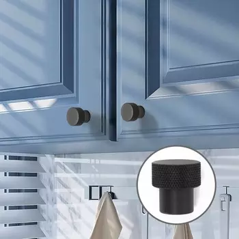 Ручка-кнопка cappio pk328, d=23 мм, цвет черный, 8 шт.