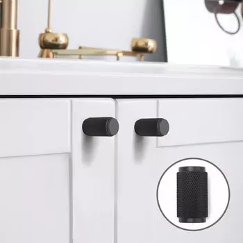 Ручка-кнопка cappio pk331, d=28 мм, цвет черный, 8 шт.