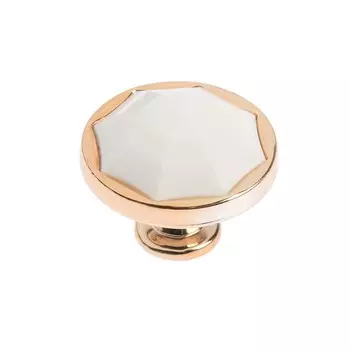 Ручка-кнопка cappio рк046, d=38 мм, пластик, цвет золото, 8 шт.