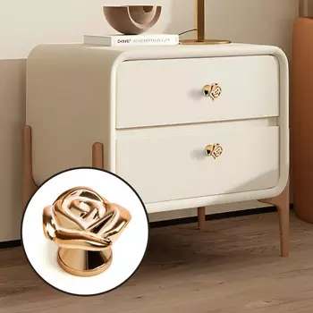 Ручка-кнопка cappio rose 01, белая с золотым