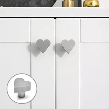 Ручка-кнопка мебельная cappio heart, цвет серый