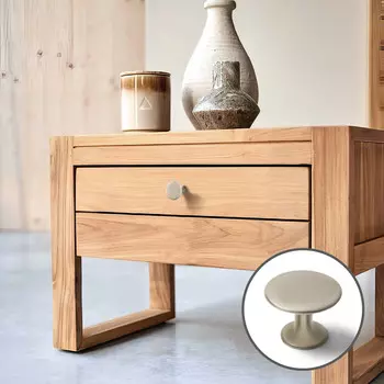 Ручка-кнопка тундра рк002, матовый никель