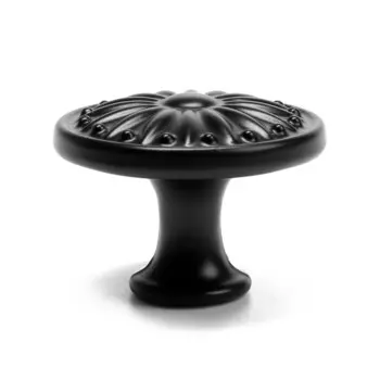 Ручка-кнопка тундра рк122bl (fe112bl), черная