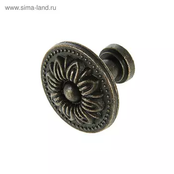 Ручка кнопка тундра vintage 004, цвет бронза, 8 шт tmp