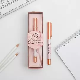 Ручка шариковая, синяя паста, 1.0 мм, металлическая