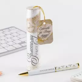 Ручка шариковая металлическая в тубусе, синяя паста, 1.0 мм