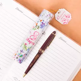 Ручка шариковая, синяя паста, 1.0 мм, в тубусе, пластик