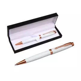 Ручка подарочная шариковая в кожзам футляре поворотная