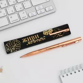 Ручка розовое золото в чехле