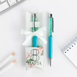 Ручка шариковая, синяя паста, 1.0 мм, с шейкером подарочная, металл