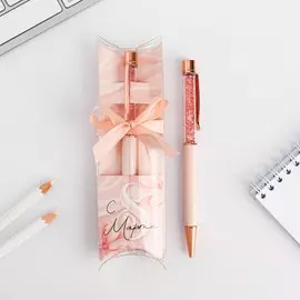 Ручка шариковая, синяя паста, 1.0 мм, с шейкером подарочная, металл