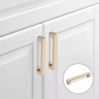 Ручка скоба 175 мм мебельная деревянная y8, бук, 1 шт