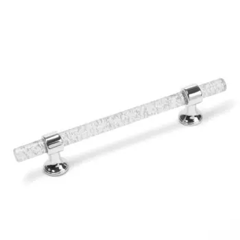 Ручка скоба cappio pk106, м/о 128 мм, d=12 мм, пластик, цвет прозрачный/хром