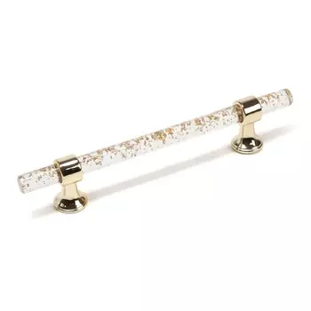 Ручка-скоба cappio pk106, м/о 128 мм, d=12 мм, пластик, цвет прозрачно-золотой/золото